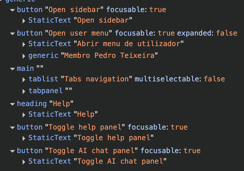 Accessibility Object Model snapshot