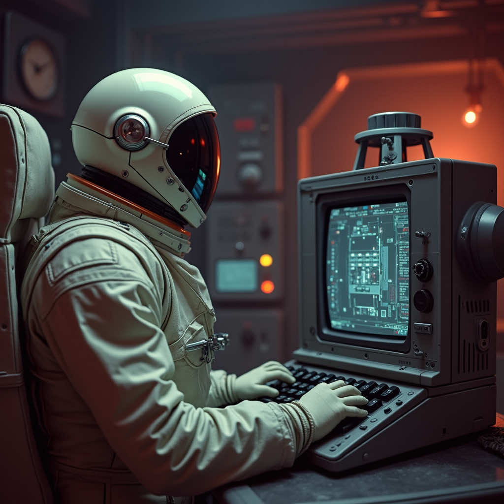 Astronaut with computer